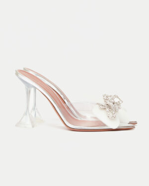 Amina Muaddi Rosie Glass PVC Transparent Slipper 38.5