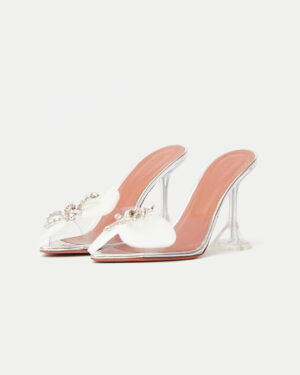 Amina Muaddi Rosie Glass PVC Transparent Slipper 38.5