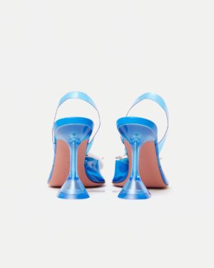 Amina Muaddi Begum Glass PVC Electric Blue Slingback Pump 37.5