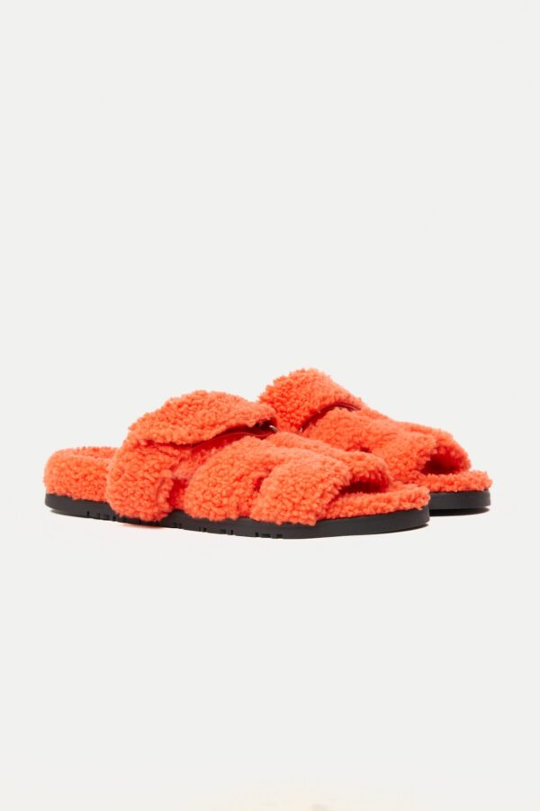 Hermès Chypre Peau Lainee Orange Sandal