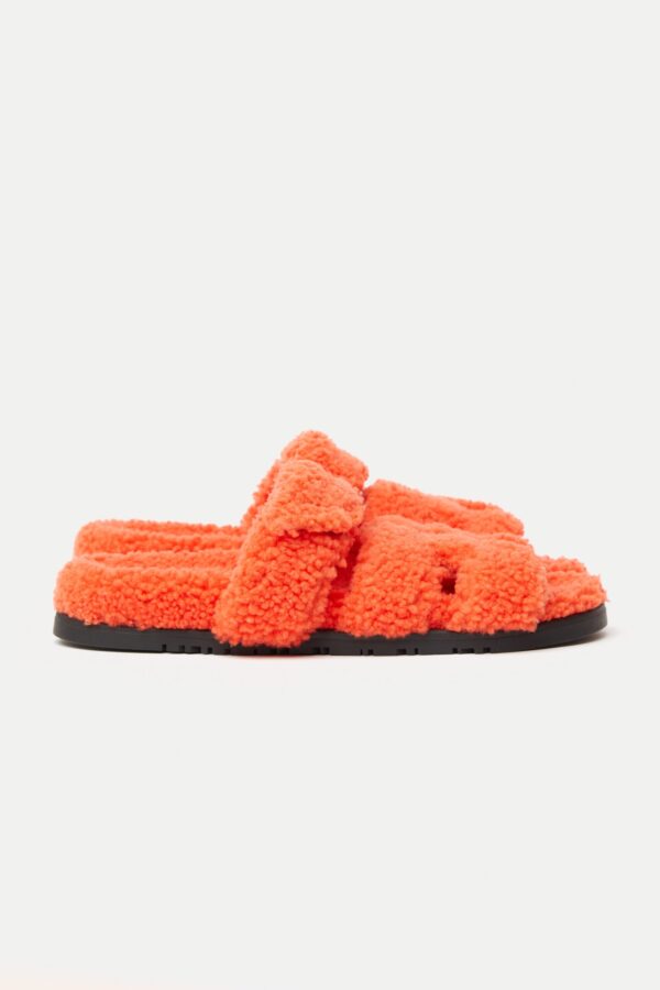 Hermès Chypre Peau Lainee Orange Sandal