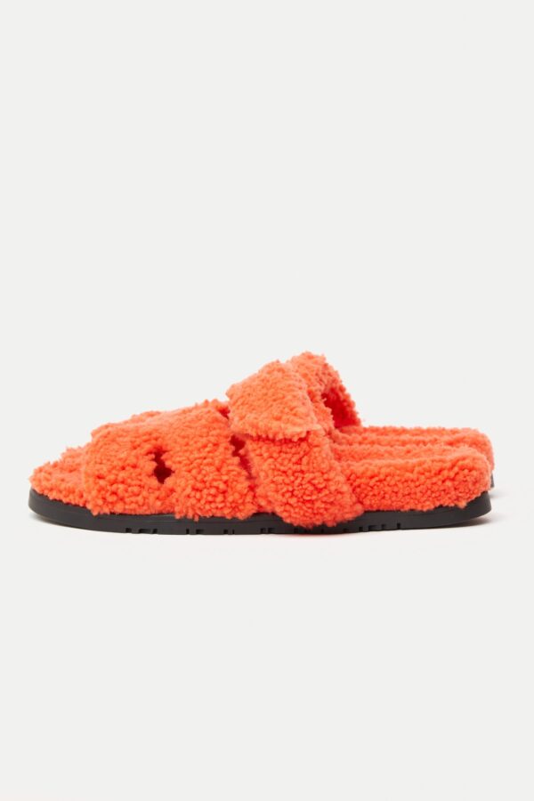 Hermès Chypre Peau Lainee Orange Sandal