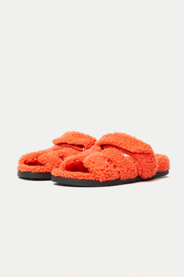 Hermès Chypre Peau Lainee Orange Sandal