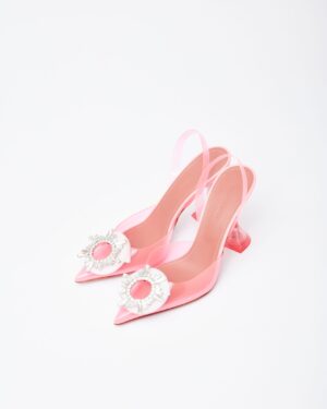 Amina Muaddi Begum Glass PVC Bubble Slingback Pump 37.5