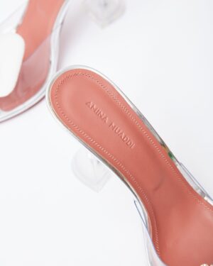 Amina Muaddi Rosie Glass PVC Transparent Slipper 38.5