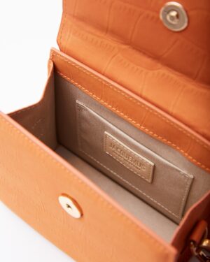Jacquemus Le Chiquito Moyen Croc-Effect Orange Suede