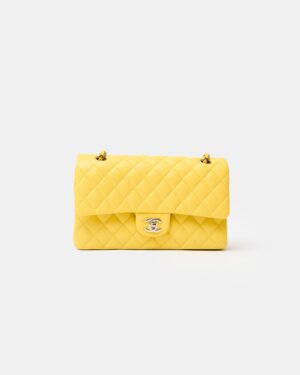 Chanel Classic Double Flap Medium Yellow Caviar GHW