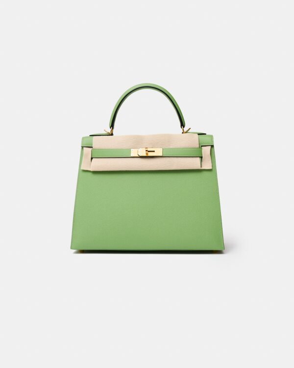 Hermès Kelly 28 Vert Criquet Epsom GHW