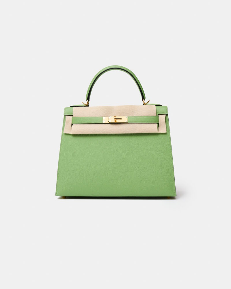 Hermès Kelly 28 Vert Criquet Epsom GHW