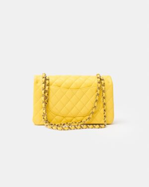 Chanel Classic Double Flap Medium Yellow Caviar GHW