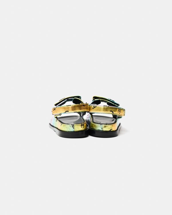 Chanel Multicolor Laminated Calfskin Dad Sandals 37.5
