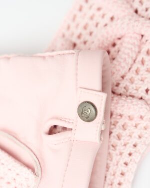 Chanel Fingerless Gloves Light Pink Crochet and Lambskin