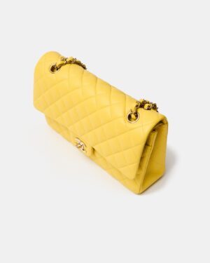 Chanel Classic Double Flap Medium Yellow Caviar GHW
