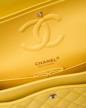 Chanel Classic Double Flap Medium Yellow Caviar GHW