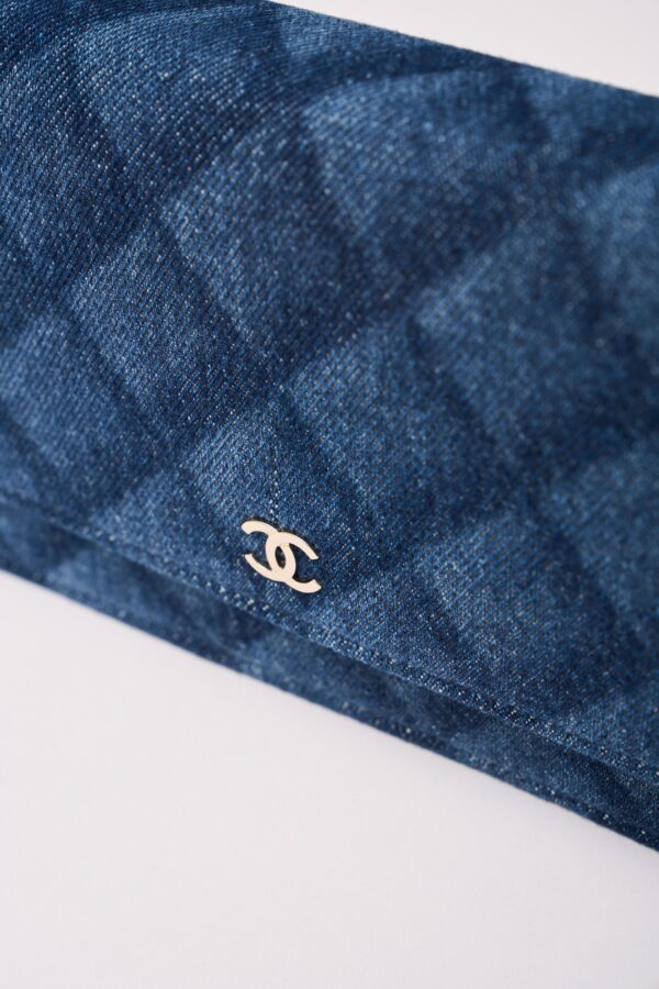Chanel Classic Wallet On Chain Dark Blue Denim GHW