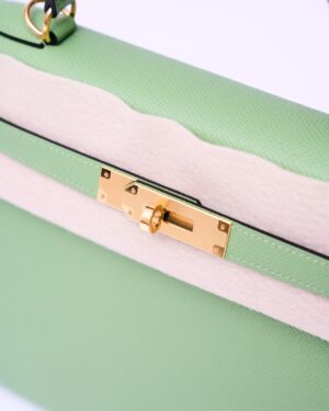 Hermès Kelly 28 Vert Criquet Epsom GHW