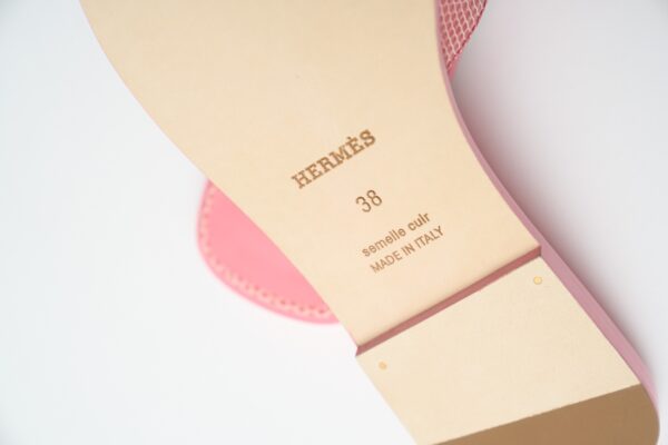 Hermès Oran Rose Jaipur Lizard Sandal 38