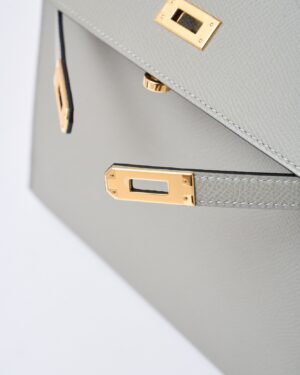 Hermès Kelly 25 Gris Mouette Epsom GHW