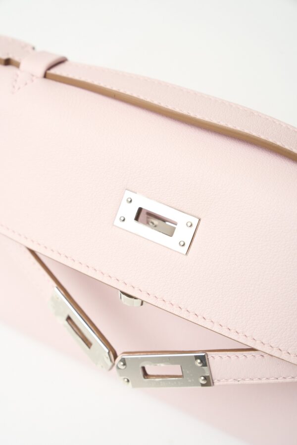 Hermès Kelly Pochette Mauve Pale Swift PHW