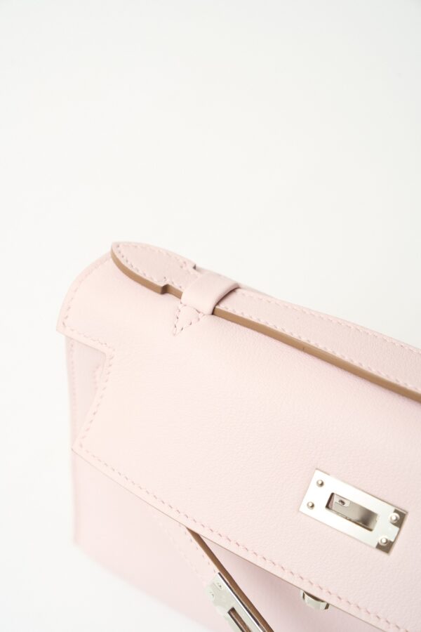 Hermès Kelly Pochette Mauve Pale Swift PHW