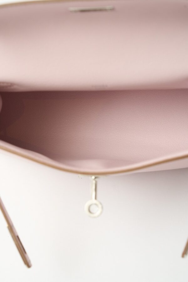 Hermès Kelly Pochette Mauve Pale Swift PHW