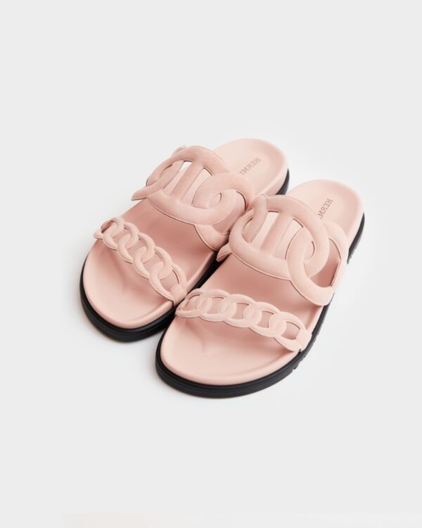 Hermès Extra Rose Opaline Chevre Velours Sandals