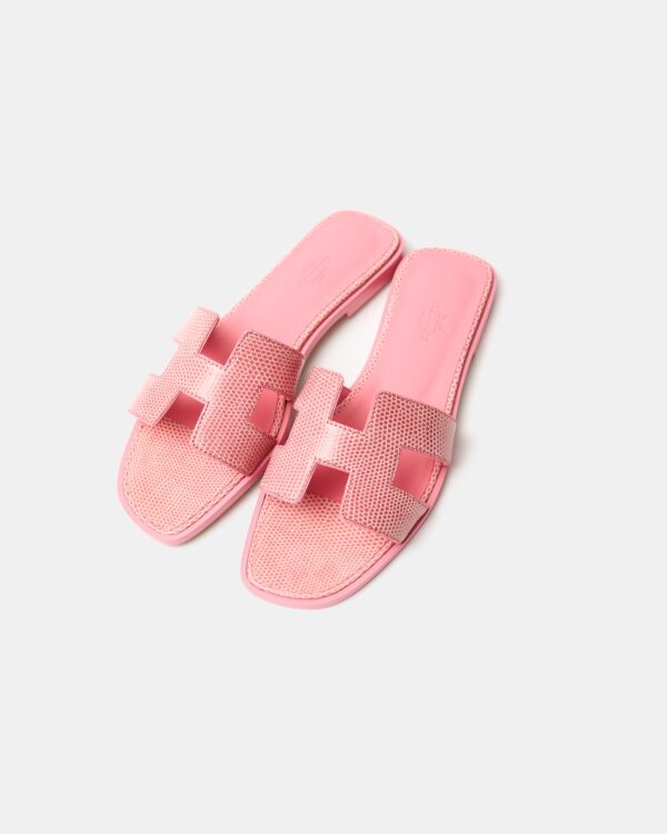 Hermès Oran Rose Jaipur Lizard Sandals
