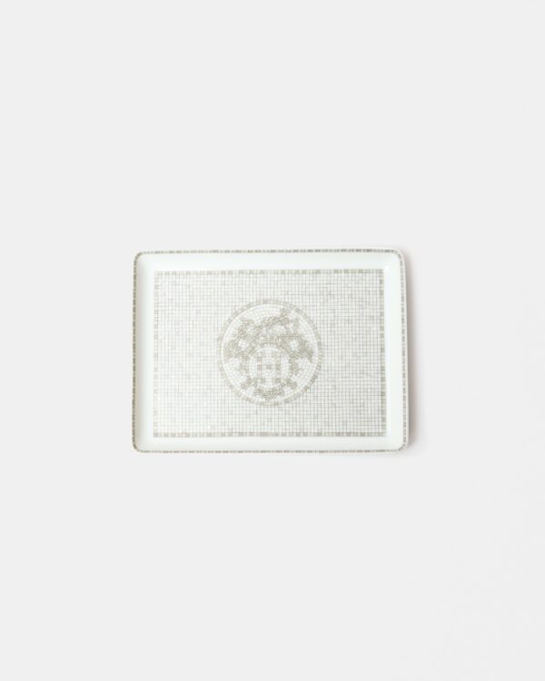Hermès Mosaique au 24 Platinum Tray, Small Model