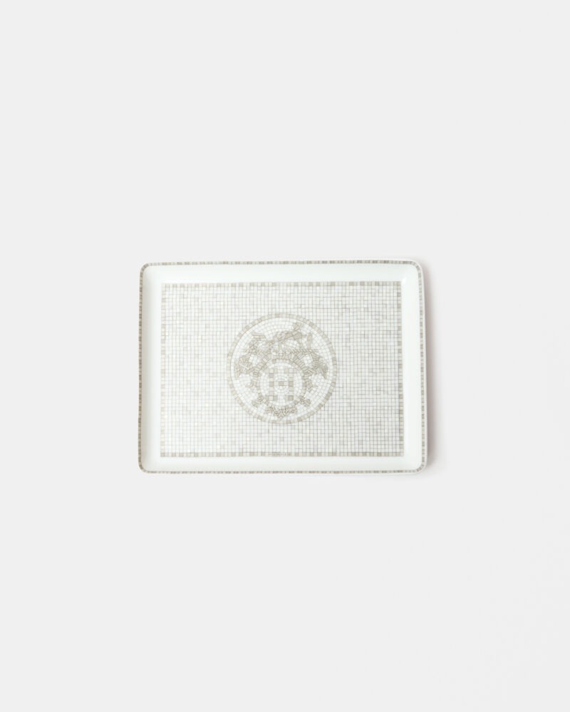 Hermès Mosaique au 24 Platinum Tray, Small Model