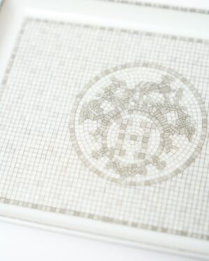 Hermès Mosaique au 24 Platinum Tray, Small Model