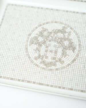 Hermès Mosaique au 24 Platinum Tray, Small Model