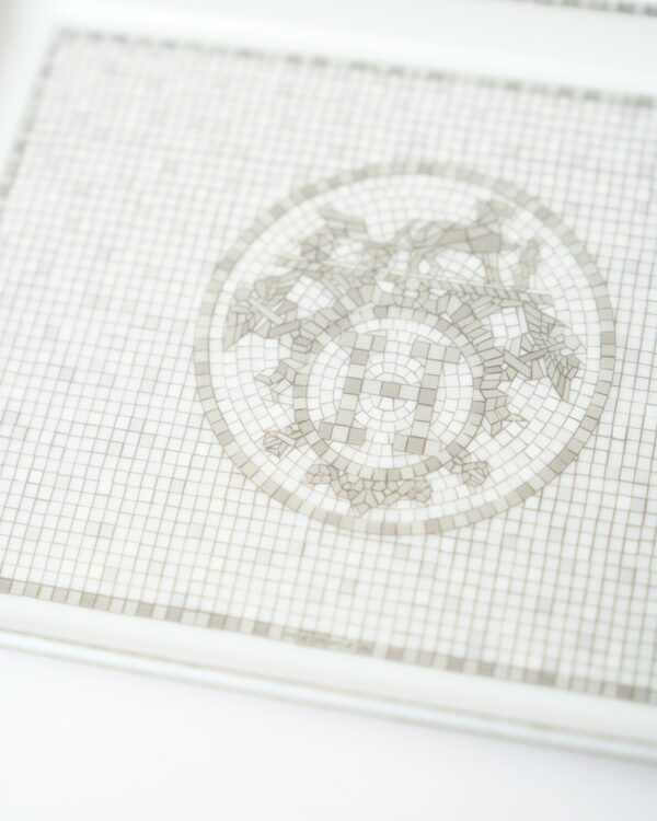 Hermès Mosaique au 24 Platinum Tray, Small Model