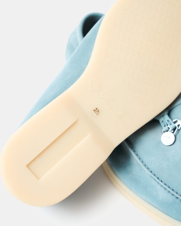 Loro Piana Summer Nautical Charms Walk Light Blue Loafers
