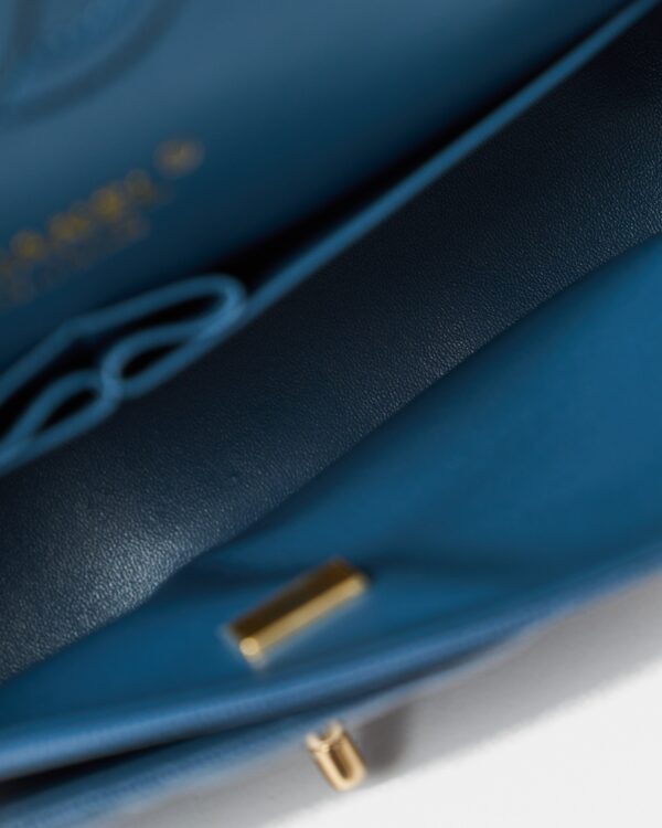 Chanel Classic Double Flap Medium Blue Caviar GHW