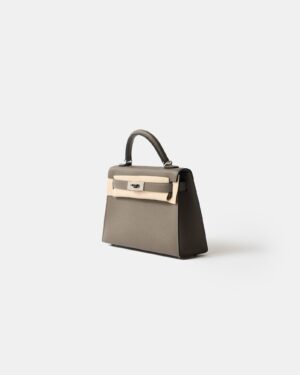 Hermès Mini Kelly 20 Etain Epsom PHW