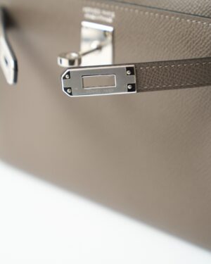 Hermès Mini Kelly 20 Etain Epsom PHW