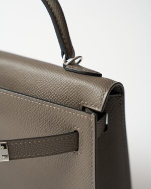 Hermès Mini Kelly 20 Etain Epsom PHW