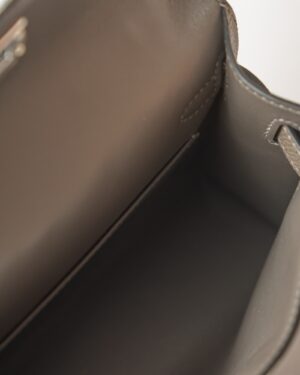 Hermès Mini Kelly 20 Etain Epsom PHW