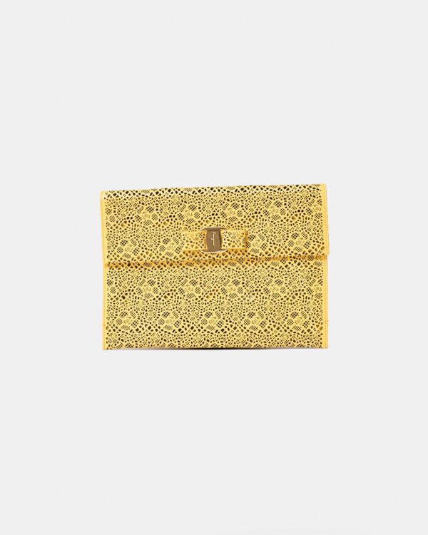 Salvatore Ferragamo Yellow Clutch
